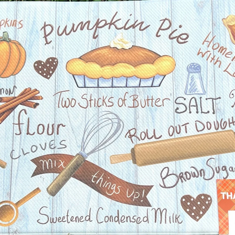 Pumpkin Pie Recipe Kitchen Anti Fatigue Floor Mat Thanksgiving Dessert Whisk